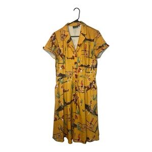Yellow Printed Women's Dress